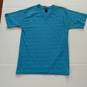 Men’s EUC v-neck shirt in beautiful shade of blue
